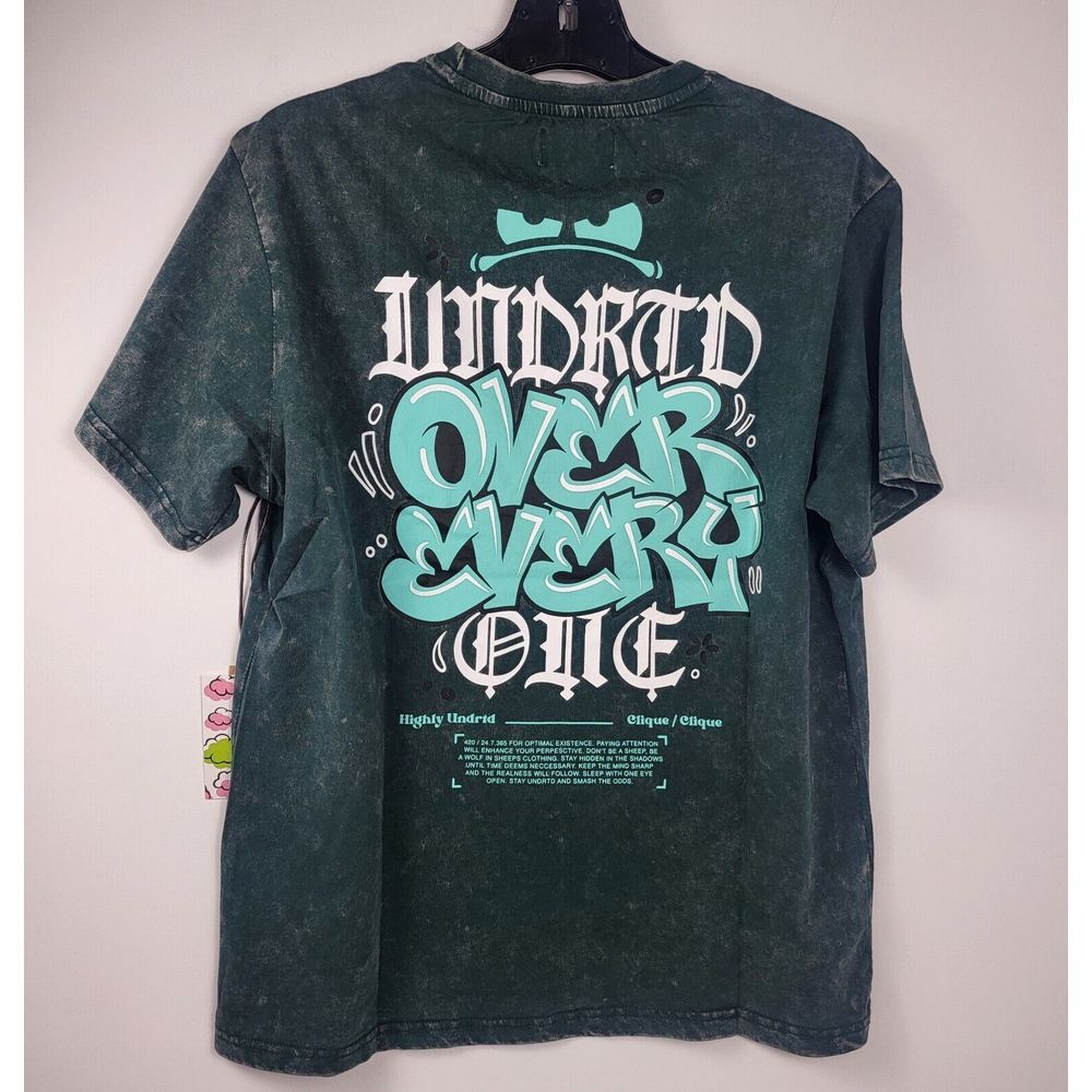 Highly Undrtd Unisex T-shirt Size Small Green Logo Cotton Short Sleeve Tee New